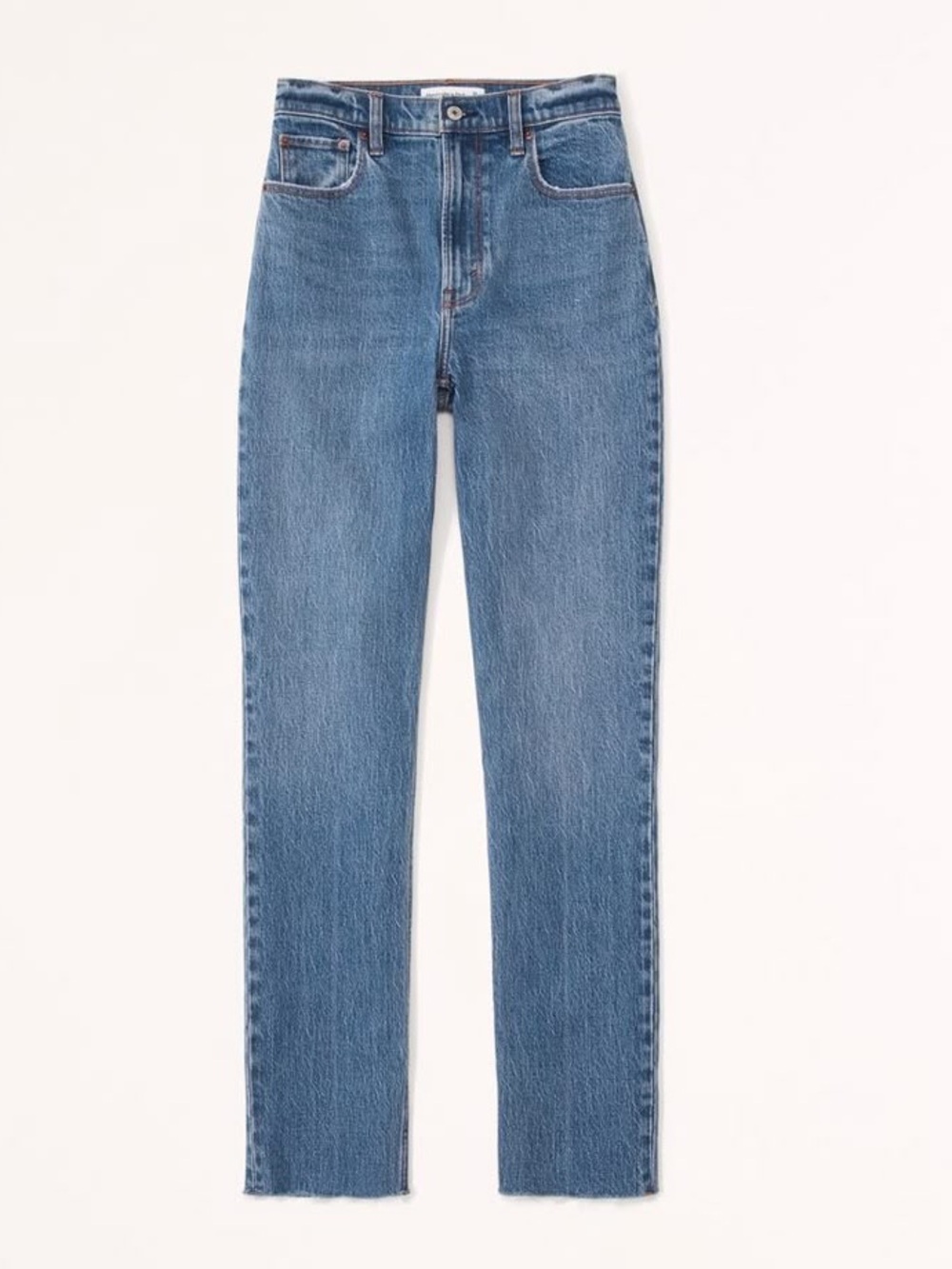Abercrombie Ultra High Rise 90s Straight Jean 29L Medium raw hem